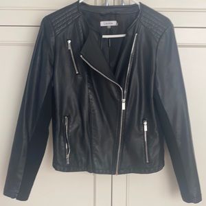 Calvin Klein Vegan Leather Moto Jacket